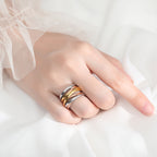 Multicolor Knot Cross Stack Ring