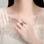 Multicolor Knot Cross Stack Ring