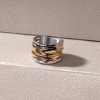 Multicolor Knot Cross Stack Ring