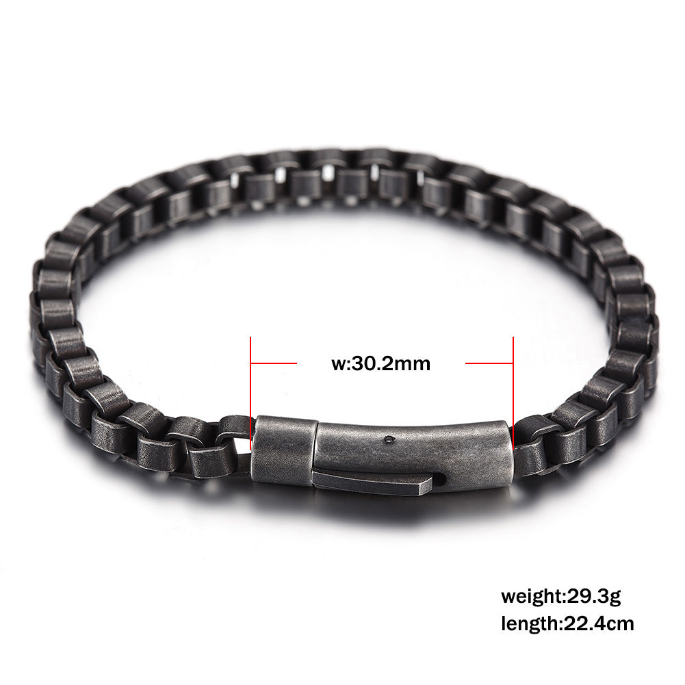 Square Chain Ring Buckle Bracelet