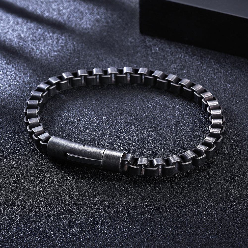 SQUARE CHAIN RING BUCKLE BRACELET