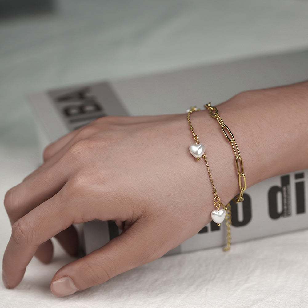 Pearl Heart Bracelet