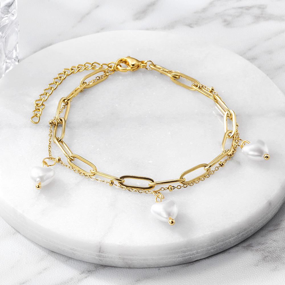 Pearl Heart Bracelet