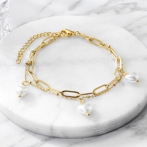 Pearl Heart Bracelet