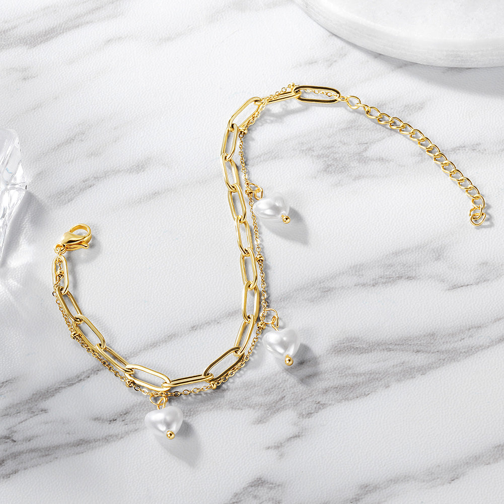 Pearl Heart Bracelet