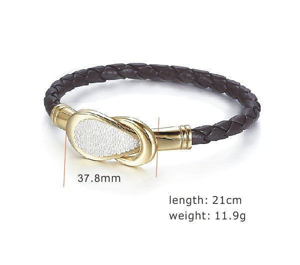 CZ STAINLESS STEEL BELT BRACELET