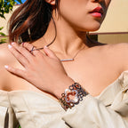 Gold Bar With Cubic Zirconia Necklace