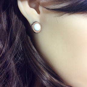 PEARL ROUND STUD EARRINGS