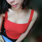 Gold Key With CZ Pendant