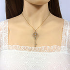 Gold Key With CZ Pendant