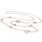Rose Gold Ball With CZ Necklace