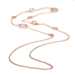 ROSE GOLD BALL WITH CZ NECKLACE