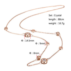 ROSE GOLD BALL WITH CZ NECKLACE