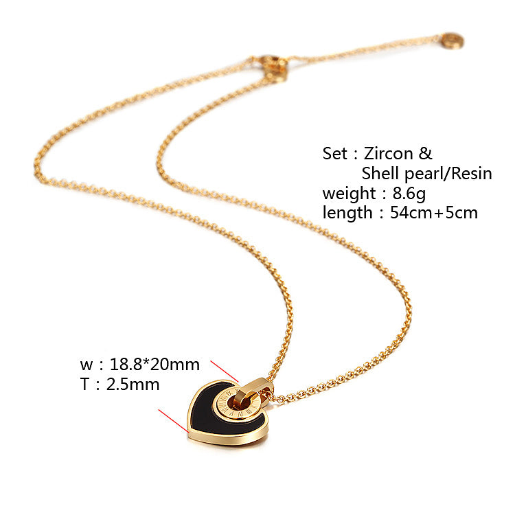 Heart Roman Numeral Pendant