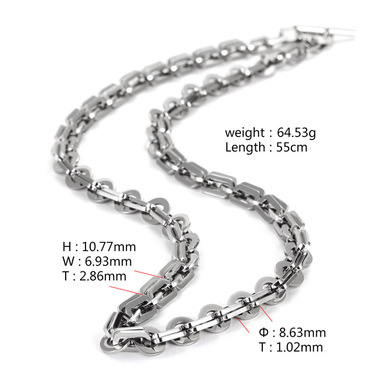 Double Paperclip and Rings Necklace