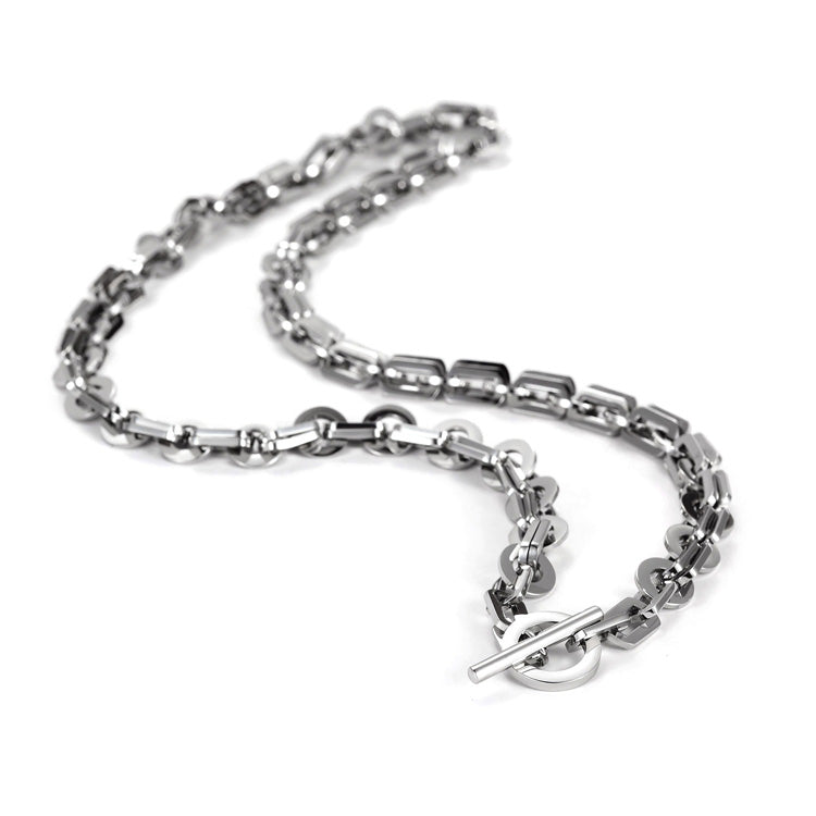 Double Paperclip and Rings Necklace