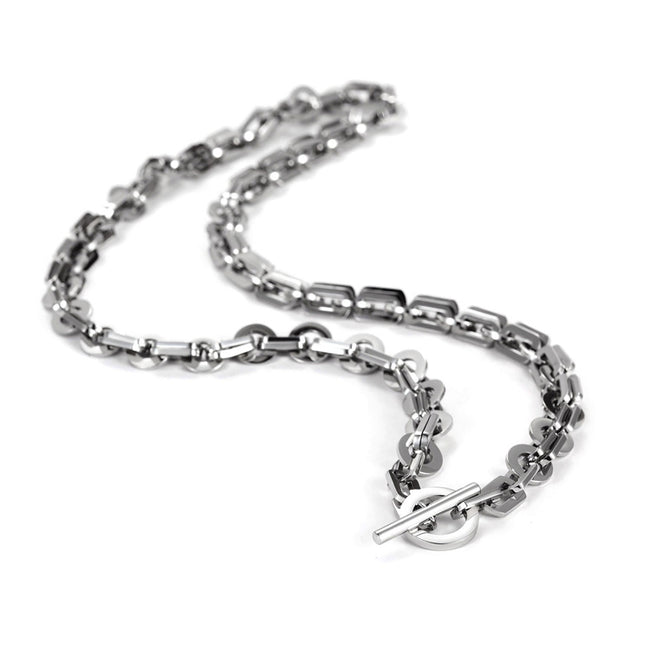 Double Paperclip and Rings Necklace Hover Image