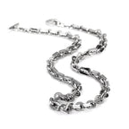 Double Paperclip and Rings Necklace