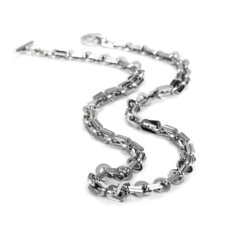 Double Paperclip and Rings Necklace