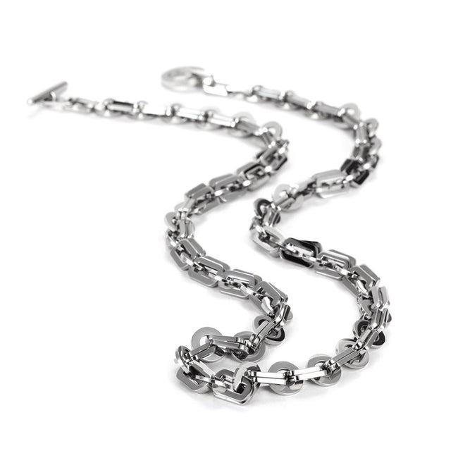 Double Paperclip and Rings Necklace Main Image