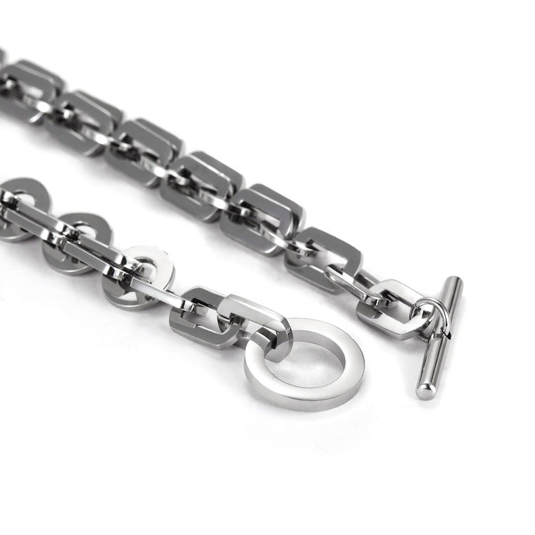 Double Paperclip and Rings Necklace