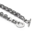 Double Paperclip and Rings Necklace