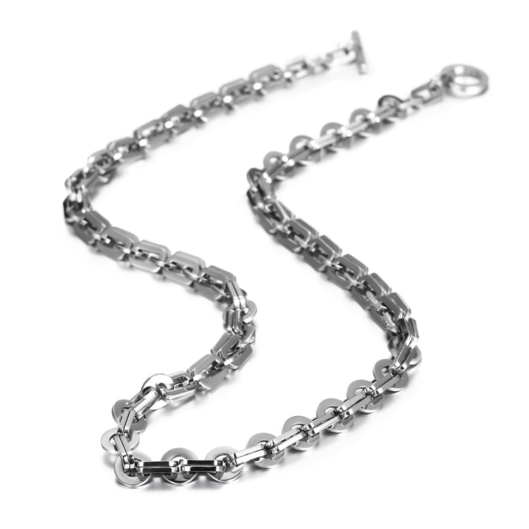 Double Paperclip and Rings Necklace