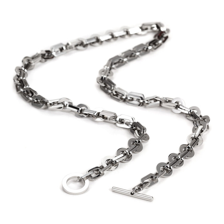 Double Paperclip and Rings Necklace