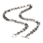 Double Paperclip and Rings Necklace