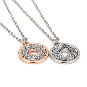 CIRCULARITY INLAY CUBIC ZIRCONIA NECKLACE