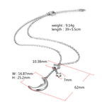 Silver Moon Big Star With Zirconia Pendant