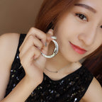 Silver Moon Star With Zirconia Pendant