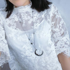 Silver Moon Star With Zirconia Pendant