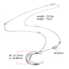 Silver Moon Star With Zirconia Pendant