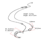 Silver Moon Star With Zirconia Pendant