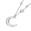Silver Moon Star With Zirconia Pendant
