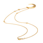 Gold Moon Star With Zirconia Pendant