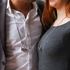 Dumbbell Sheet Couple Silver Pendant