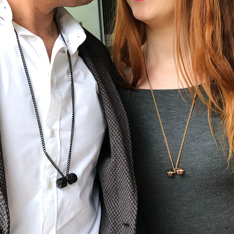 Dumbbell Sheet Couple Pendant