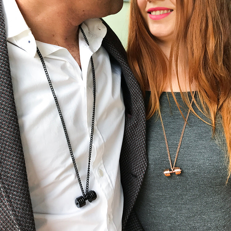 Dumbbell Sheet Couple Pendant