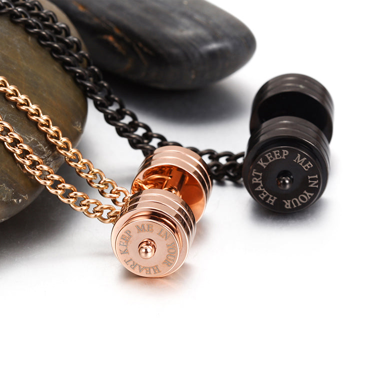 Dumbbell Sheet Couple Pendant