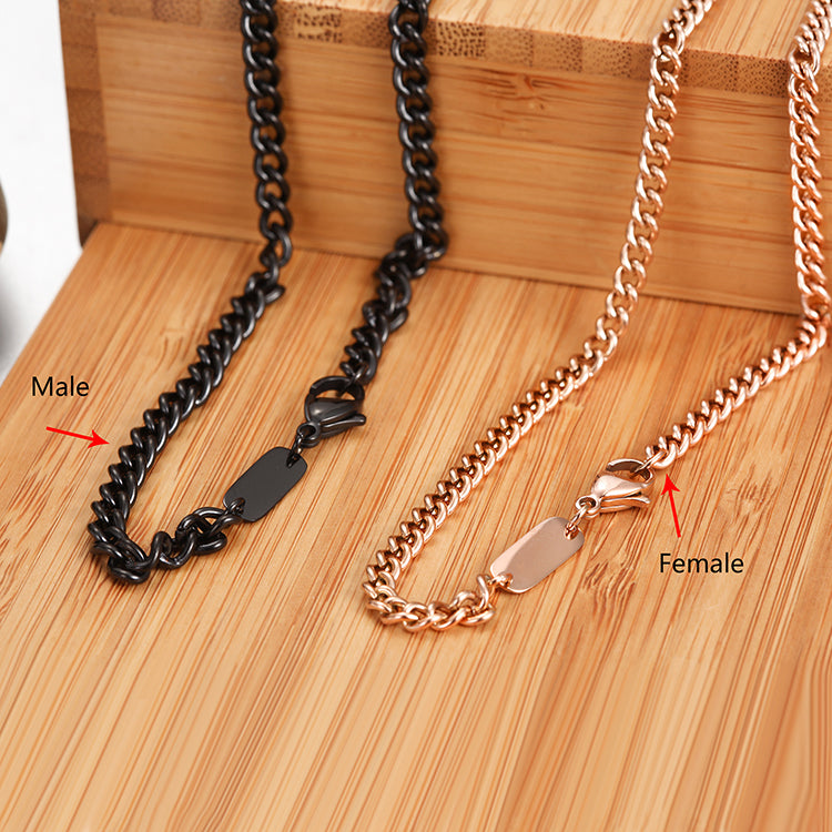 DUMBBELL SHEET COUPLE PENDANT NECKLACE