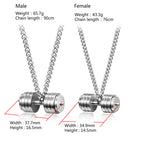 Dumbbell Sheet Couple Silver Pendant