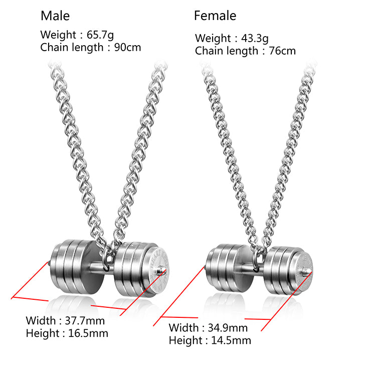 DUMBBELL SHEET COUPLE SILVER PENDANT NECKLACE