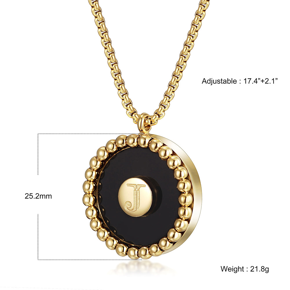 Surround Balls Black Circle Pendant