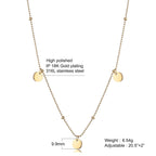 Round Piece and Little Ball Necklace