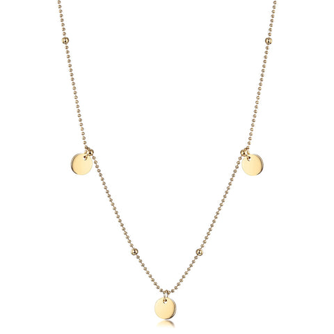 Round Piece and Little Ball Necklace