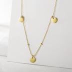 Round Piece and Little Ball Necklace