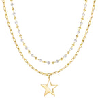 Star Stacked Layered Pendant Necklace