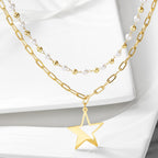 Star Stacked Layered Pendant Necklace